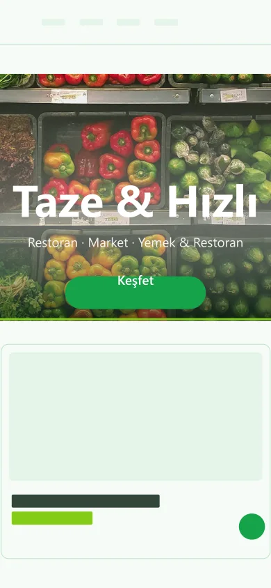 Yemek · Market mobil önizleme