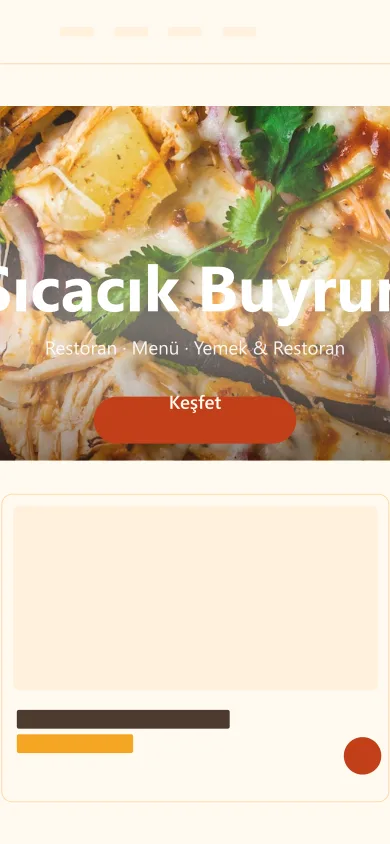 Restoran · Menü mobil önizleme