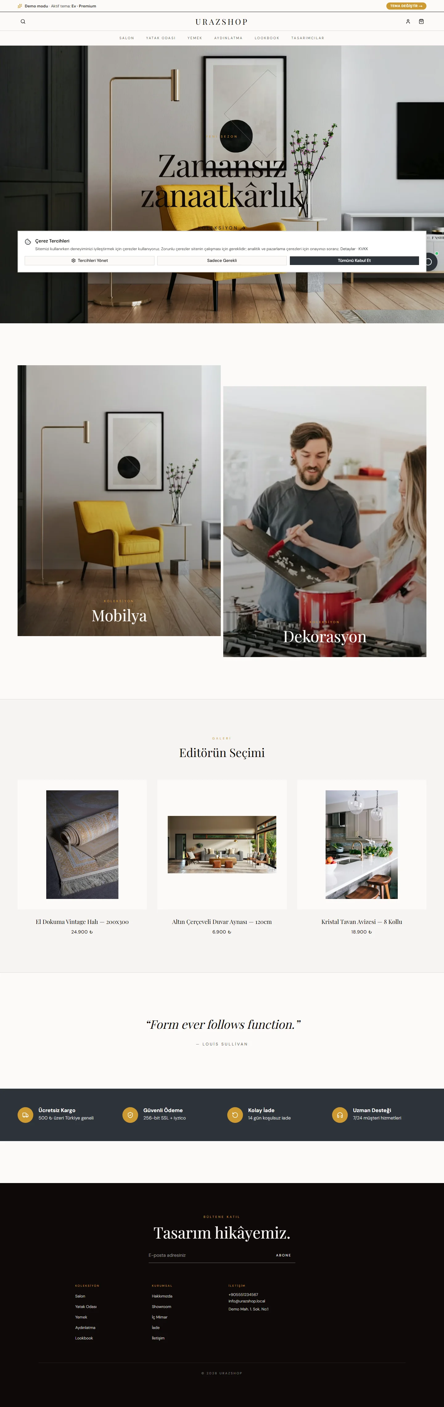 Ev · Premium masaüstü önizleme