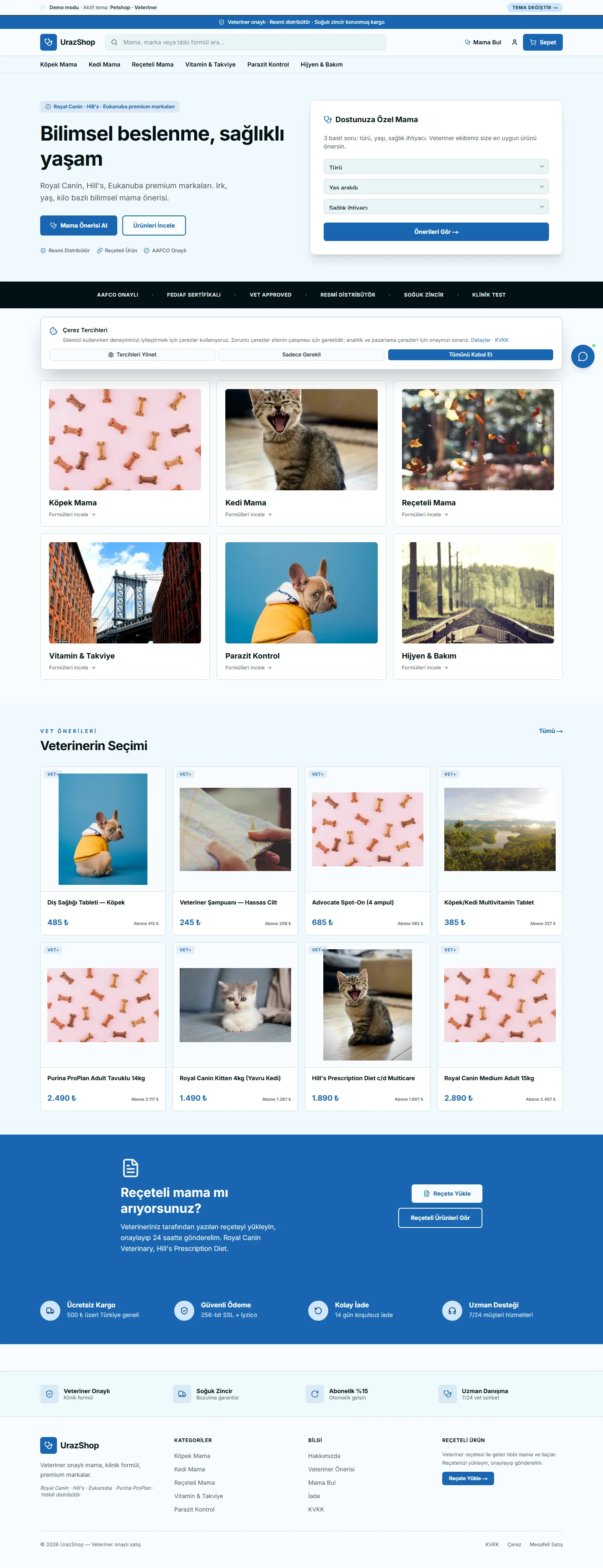 Petshop · Veteriner masaüstü önizleme