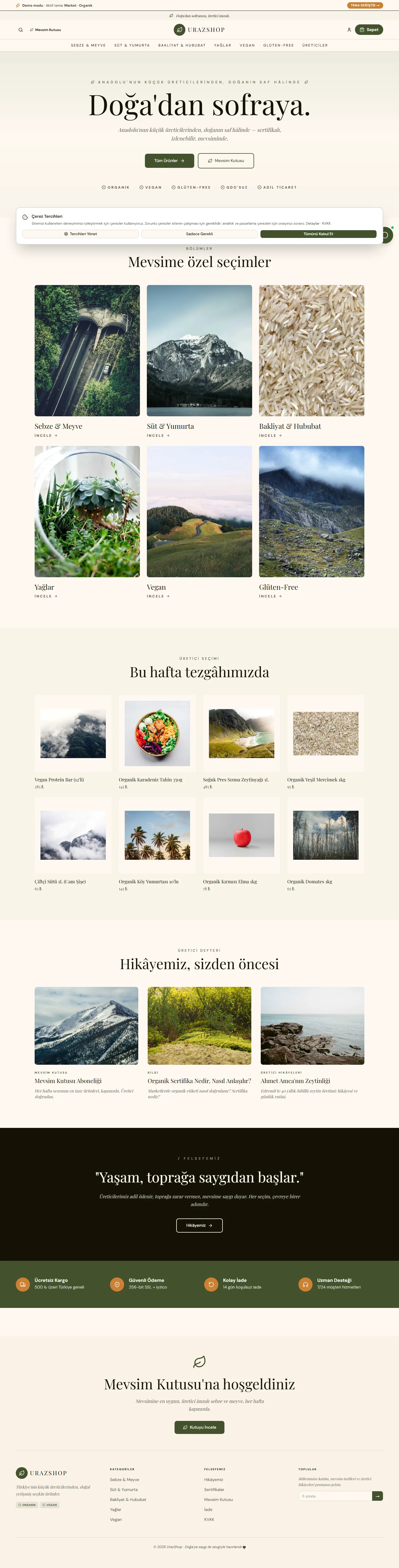 Market · Organik masaüstü önizleme